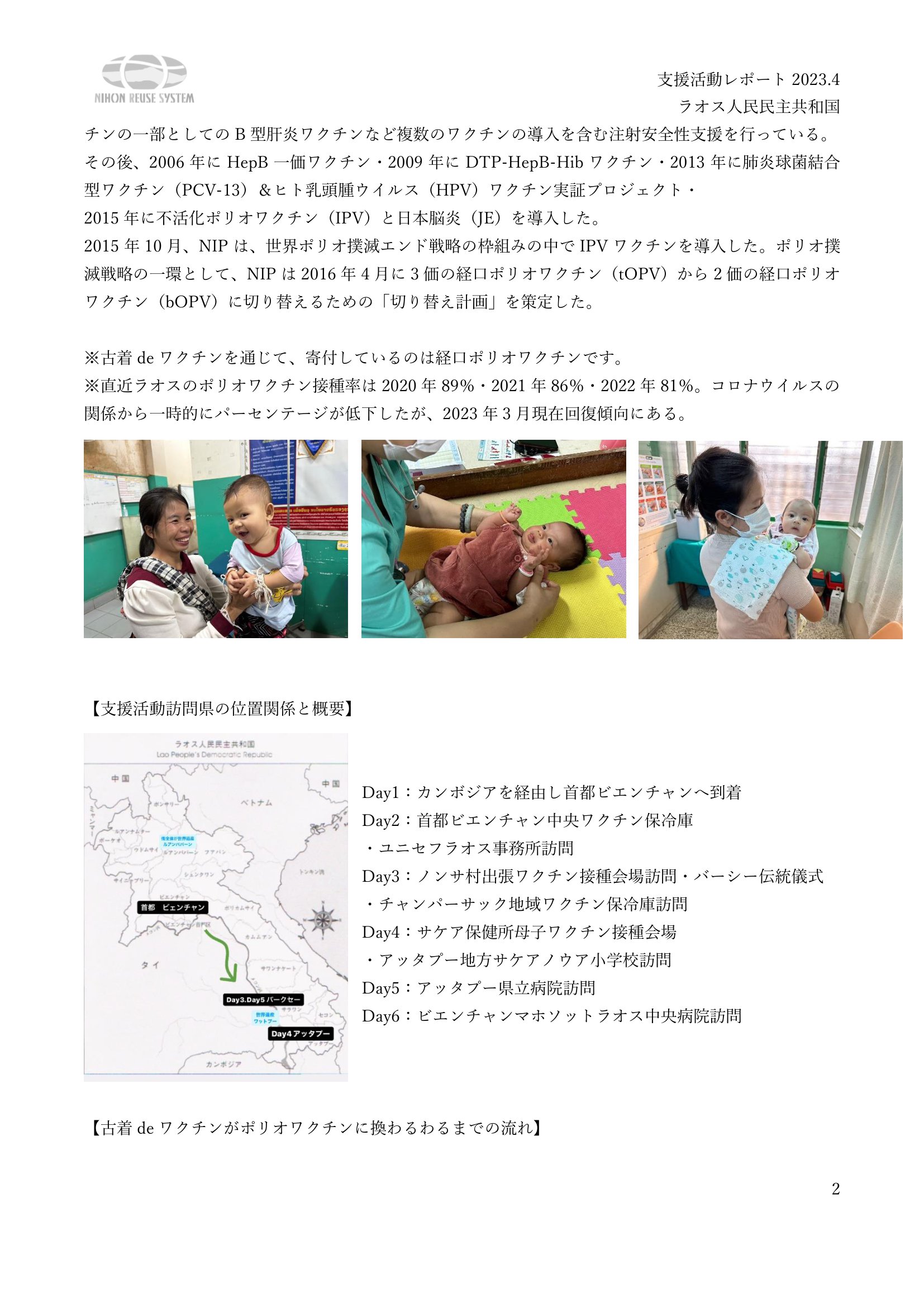 2023年活動報告（ラオス） | 活動報告| 古着deワクチン